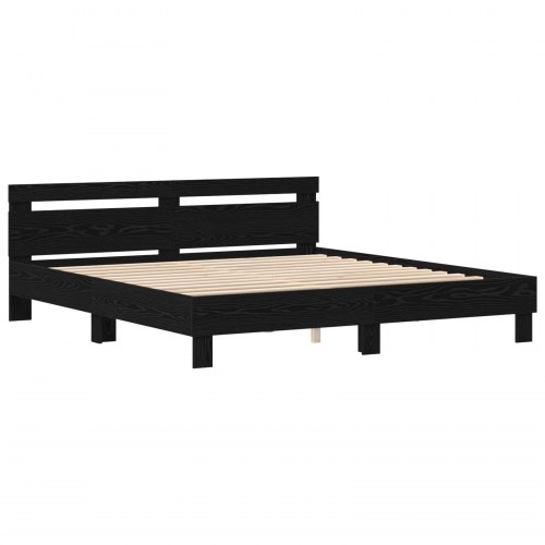 Egetræ lamelbund Sort egetræ Massivt egetræ 180 x 200 cm Solid
