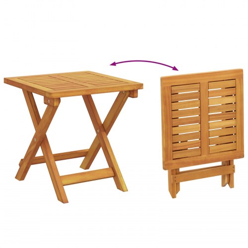 Solstol med pude og bord Taupe Massivt Akacietræ, Sammenfoldelig Solstol med Hjul & Pude Taupe Massivt Akacietræ