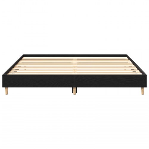 Senge Ramme Sort Egetræ 180x200 cm Ingeniørtræ
