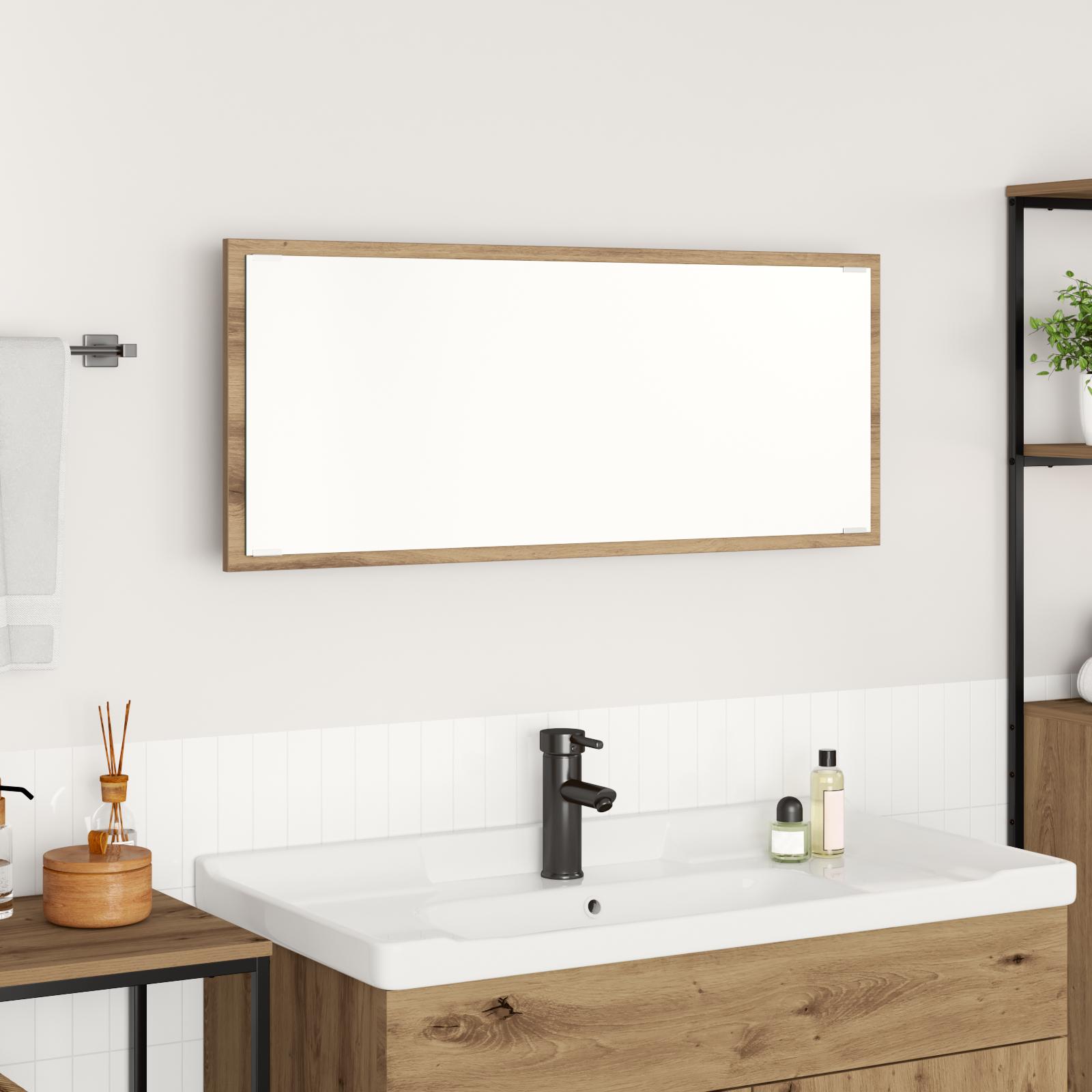 Spejl med spejllys artisan eg 90 x 8.5 x 37 cm Konstrueret træ