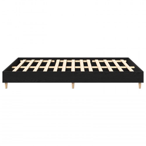 Sengeramme Sort Egetræ 140x200 cm Ingeniørtræ
