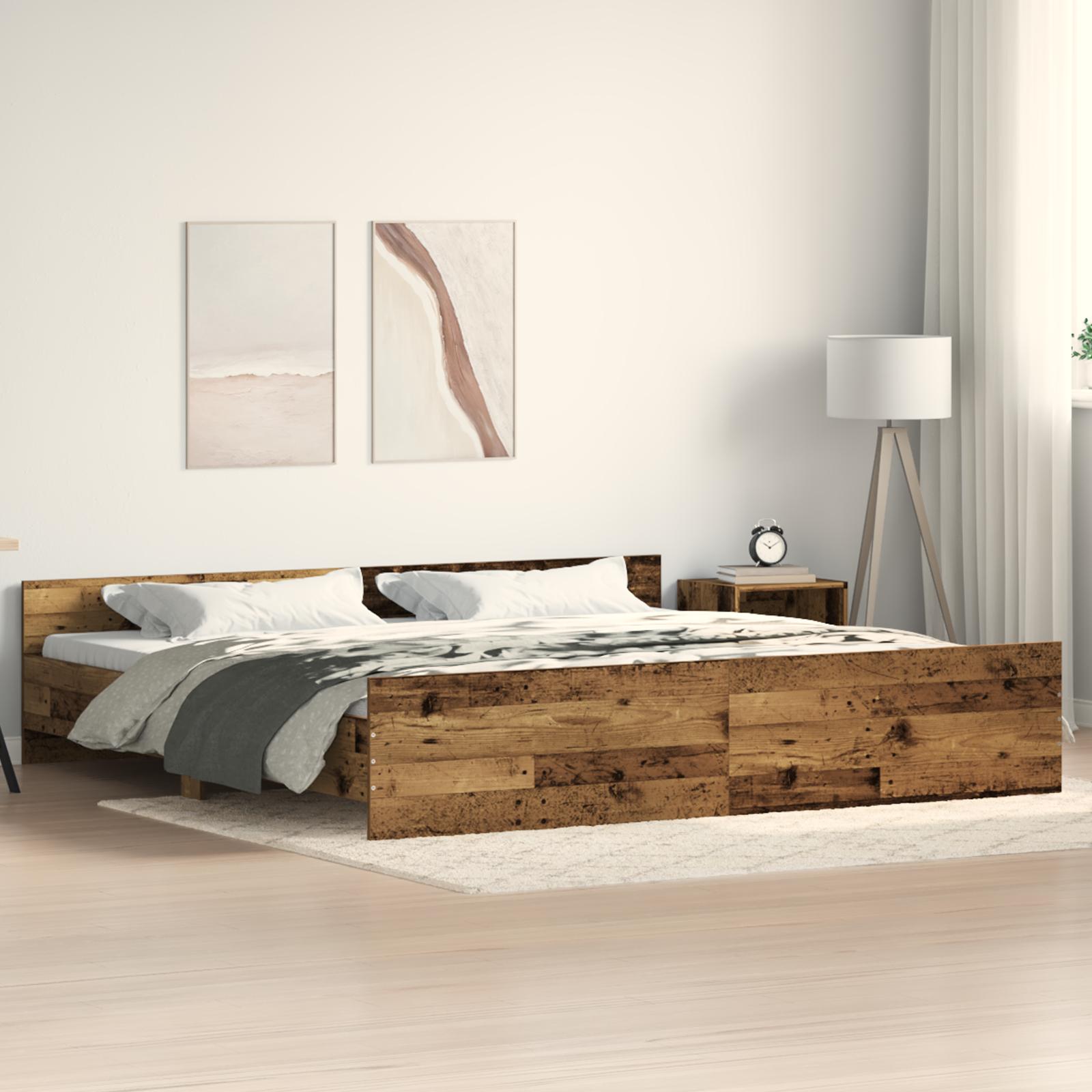 Sengestel Gammelt træ 200 x 200 cm Konstrueret træ