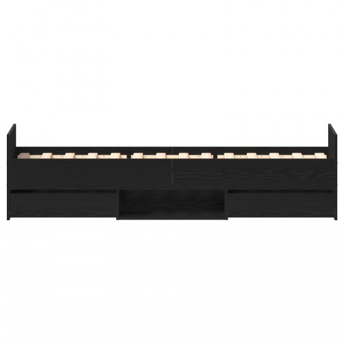 Seng uden madras Sort Eg 75x190 cm Konstrueret træ