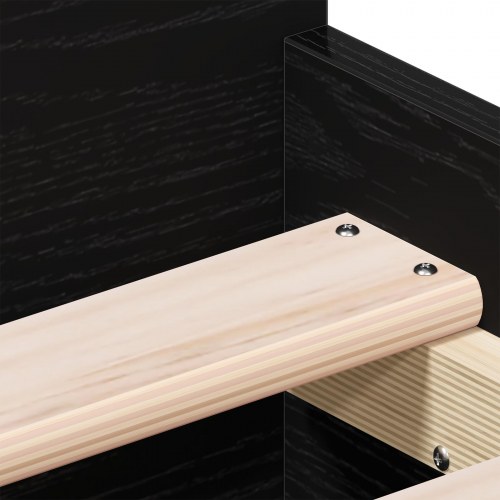 Seng uden madras Sort Eg 75x190 cm Konstrueret træ