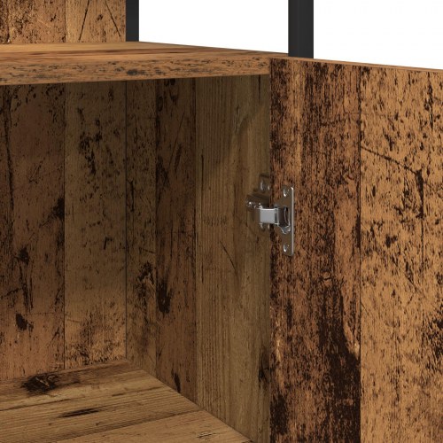 4 delte badeværelsesmøbel sæt i gammelt træ