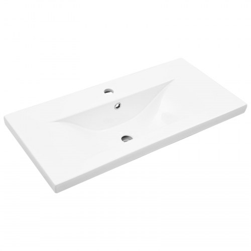 Badeværelsesvaskeskab med indbygget vask i gammelt træ