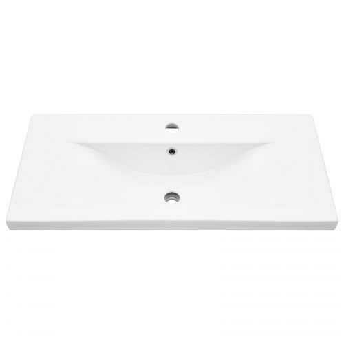 Badeværelsesvaskeskab med indbygget vask i gammelt træ