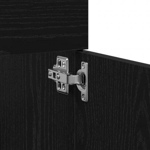 Badeværelsesskab med indbygget håndvask Sort egetræ Konstrueret træ