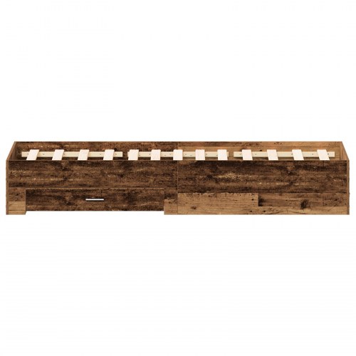 Seng med skuffer Gamle Træ 120x200 cm Konstrueret Træ