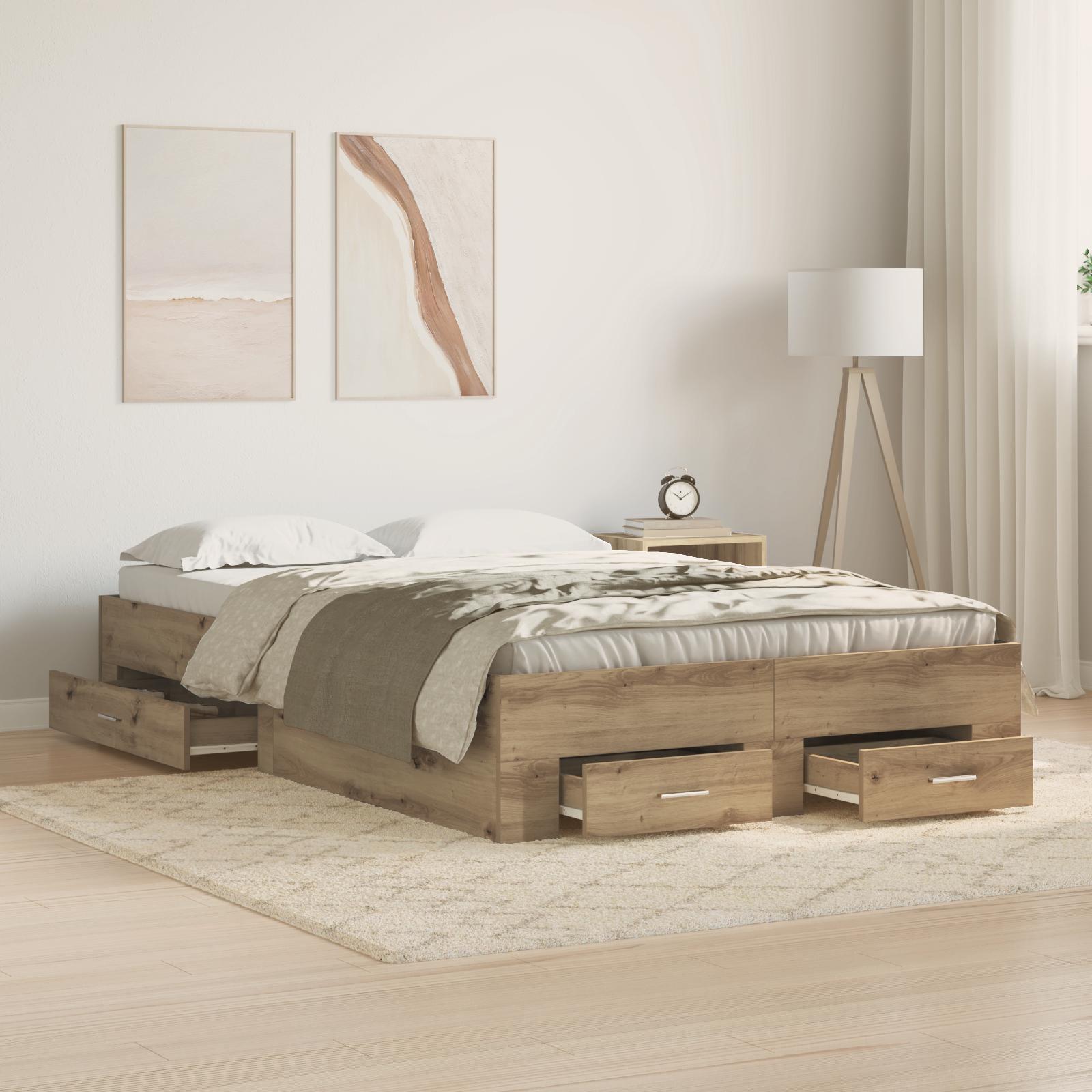 Sengestel med skuffer artisan eg 120 x 190 cm Konstrueret træ