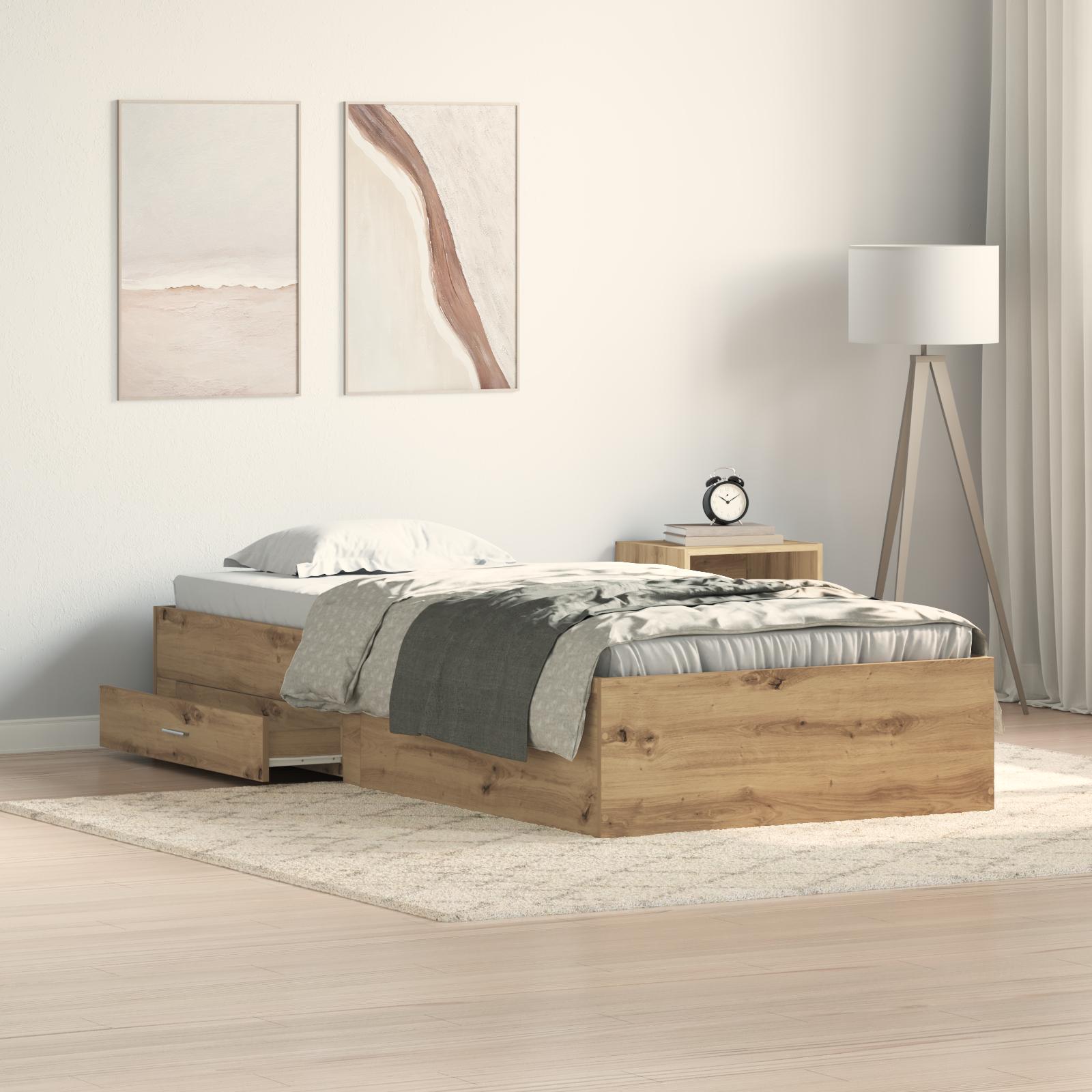 Sengestel med skuffer artisan eg 100 x 200 cm Konstrueret træ