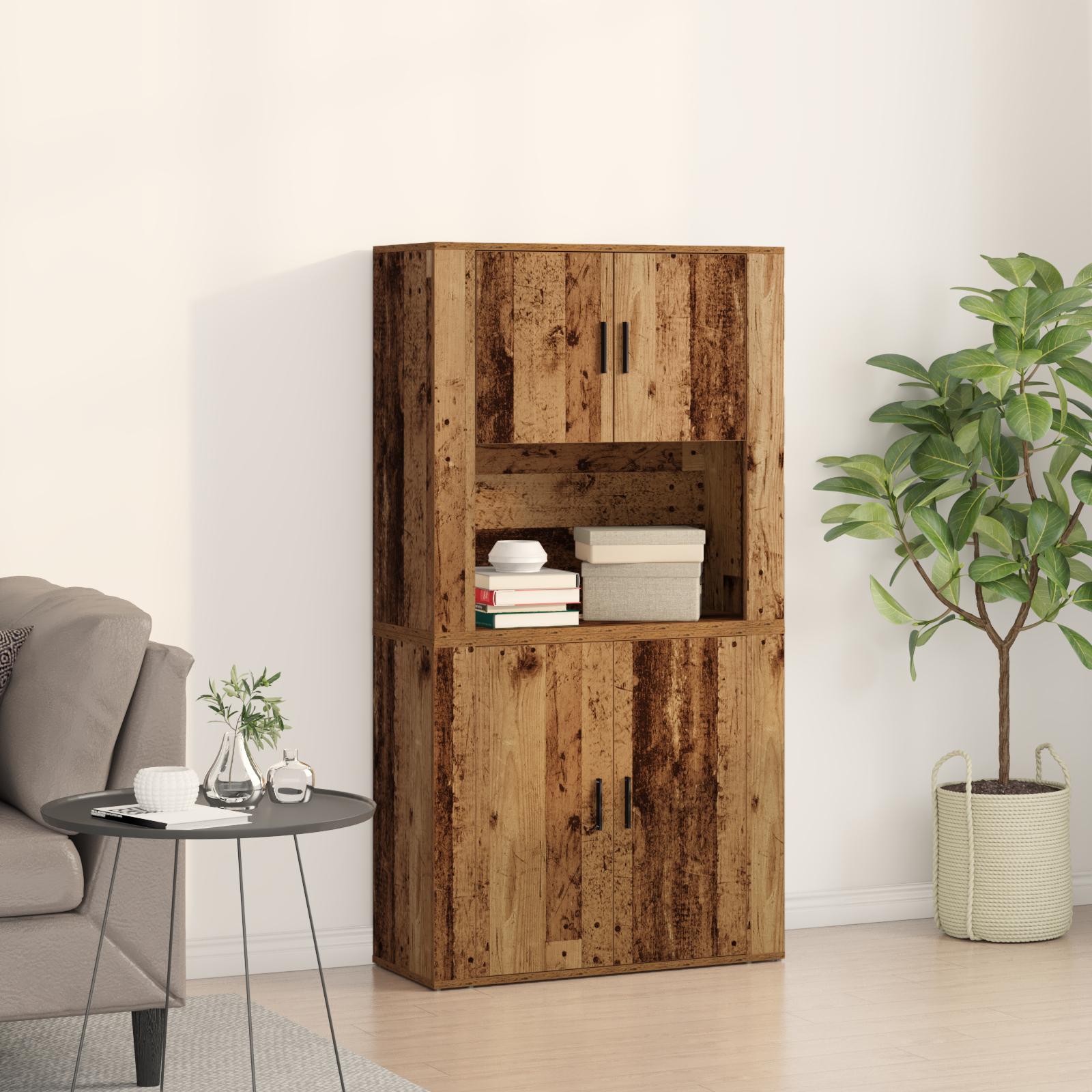 Højskab Gammelt træ 80 x 33 x 150 cm Konstrueret træ