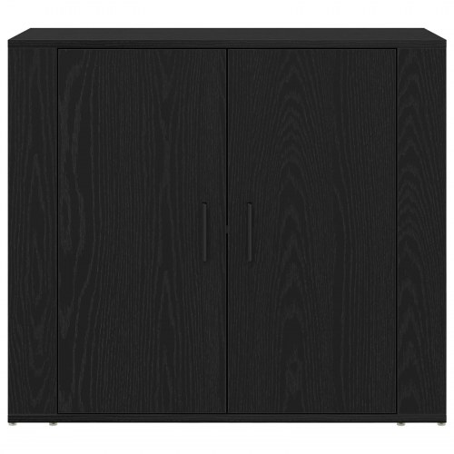Højskab Sort Eg 80x33x150 cm Konstrueret Træ