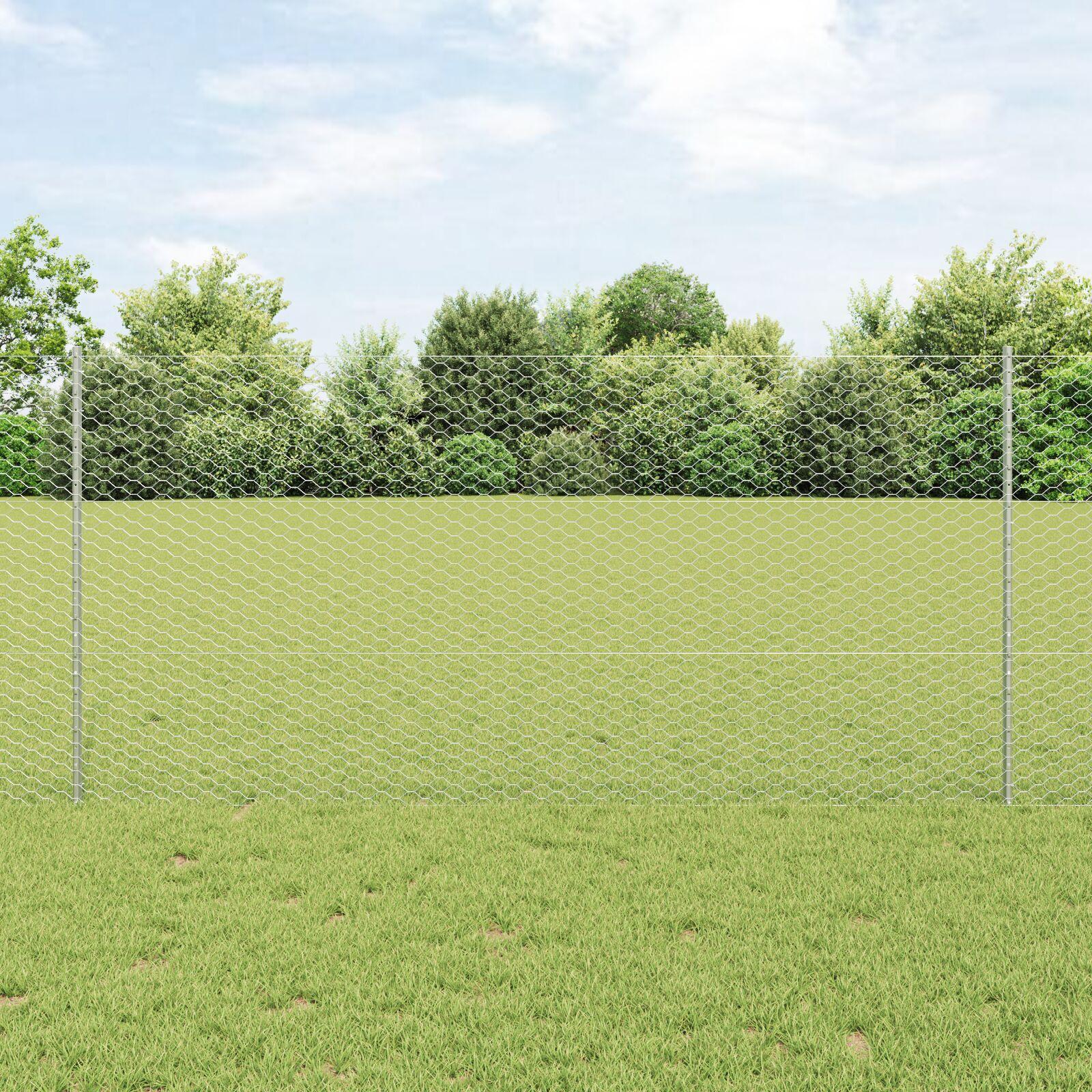 Svejset trådhegn 10 x 1,2 m - hot-dip galvaniseret stål, sølv