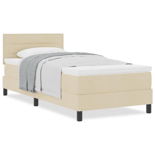 Boxmadras med madras creme 100x200 cm stof