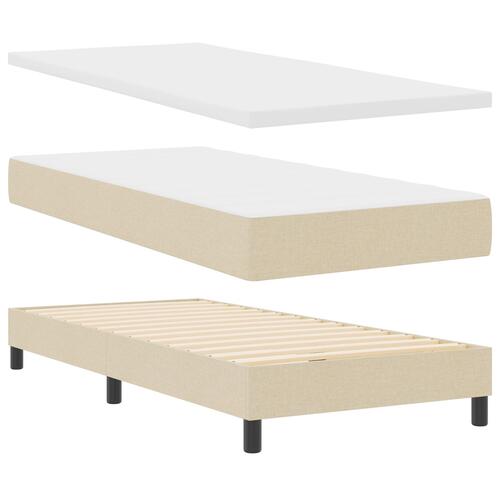 Boxmadras med madras creme 100x200 cm stof