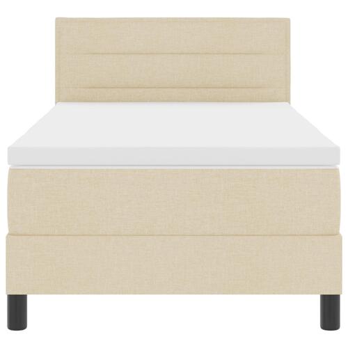 Boxmadras med madras creme 100x200 cm stof