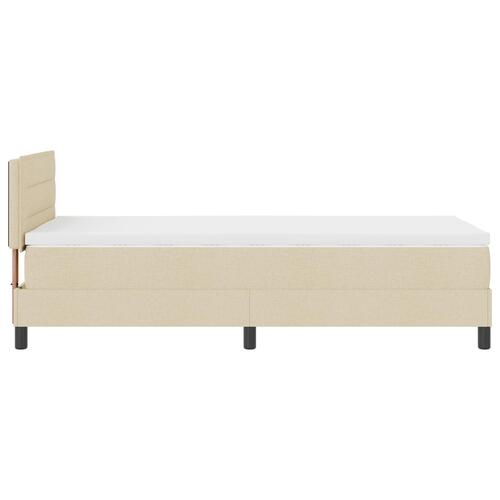 Boxmadras med madras creme 100x200 cm stof