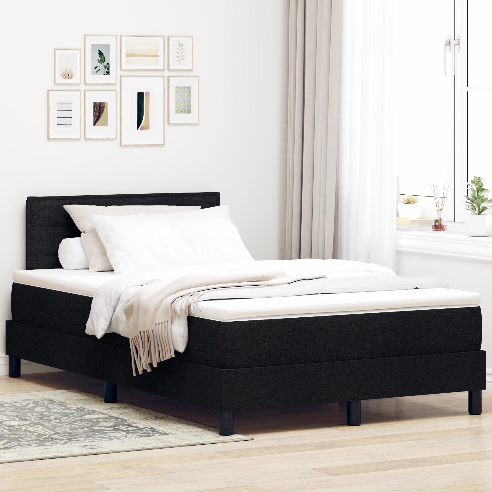 Boxmadras Med Topmadras Med Madras Sort 120 X 190 Cm Stof