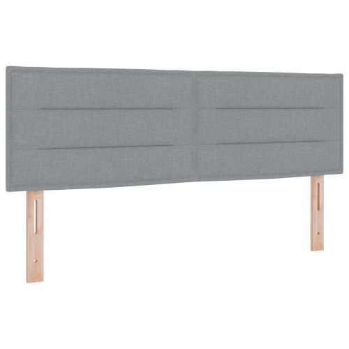 Box Spring Seng med Madras Lysegrå 140x200 cm Stof