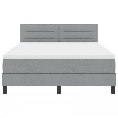 Box Spring Seng med Madras Lysegrå 140x200 cm Stof