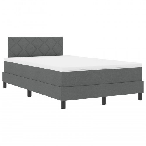 Box Spring seng med madras mørkegrå 120x190 cm stof