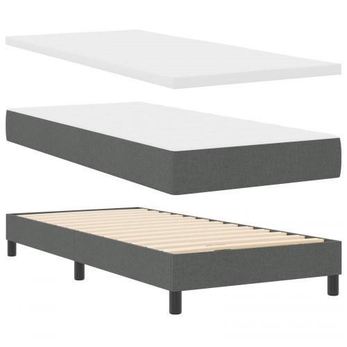 Box Spring seng med madras mørkegrå 120x190 cm stof
