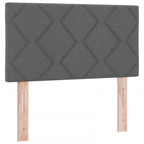 Box Spring seng med madras mørkegrå 120x190 cm stof
