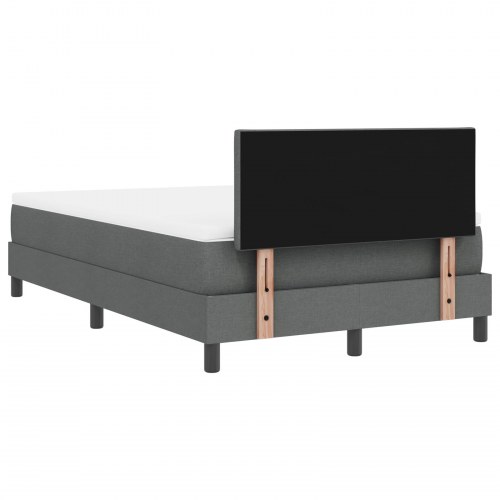 Box Spring seng med madras mørkegrå 120x190 cm stof