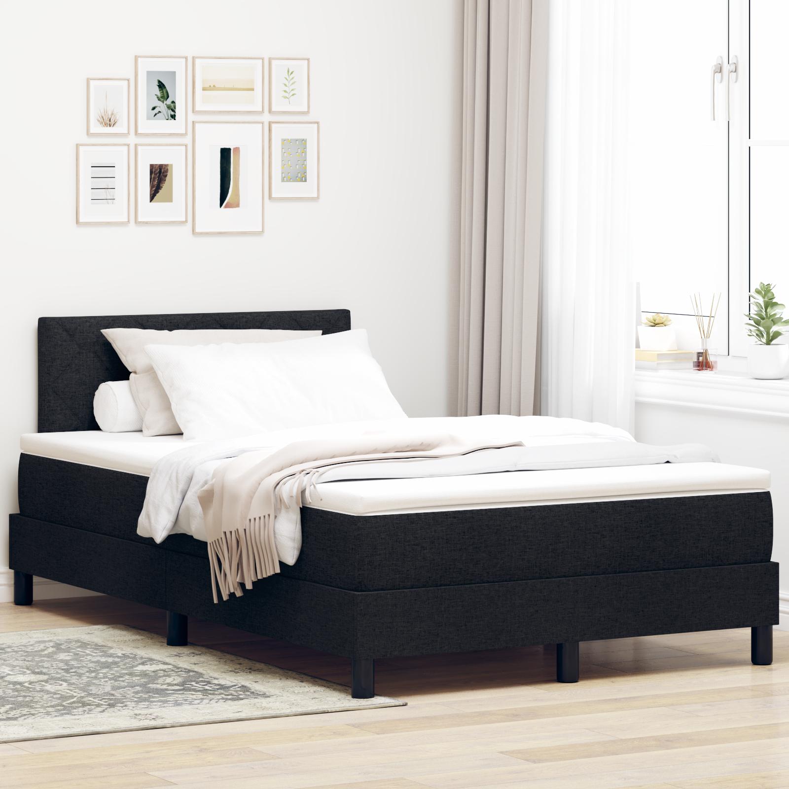 Boxmadras Med Topmadras Med Madras Sort 120 X 190 Cm Stof