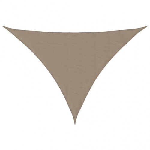 Solsejl 7×5×5 m - gråbrun trekant i vandafvisende polyester