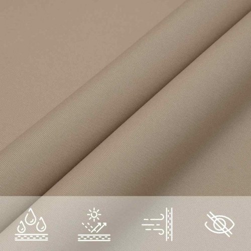 Solsejl 7×5×5 m - gråbrun trekant i vandafvisende polyester