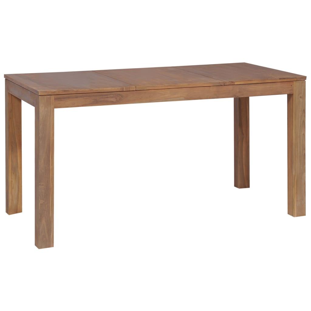Spisebord 140x70x76 cm massivt teaktræ naturlig finish