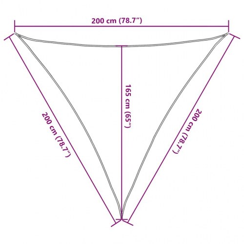 Solsejl 2×2×2 m - gråbrun trekant i 100 % polyester