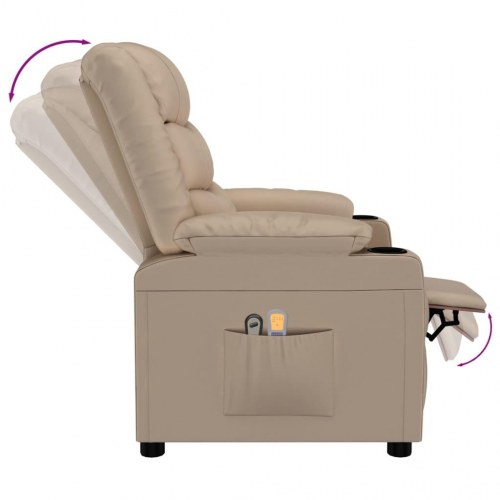 Eldrevet massagestol kunstlæder cappuccino