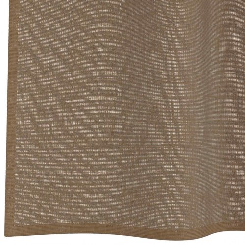 Voile-gardiner med løkker, 2 stk., 140×245 cm - lysebrun