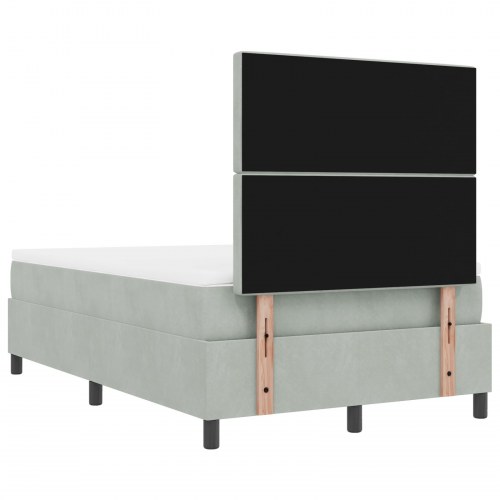Boxspring seng med madras og bænk lysegrå 120x200 cm fløjl