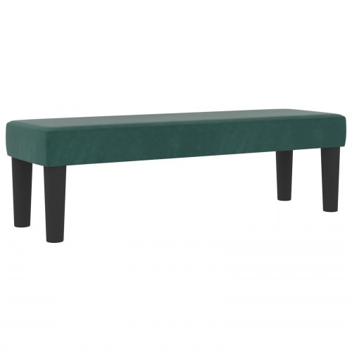 Boxspring Seng med Madrass & Bænk Mørkegrøn 140x190 cm Fløjl