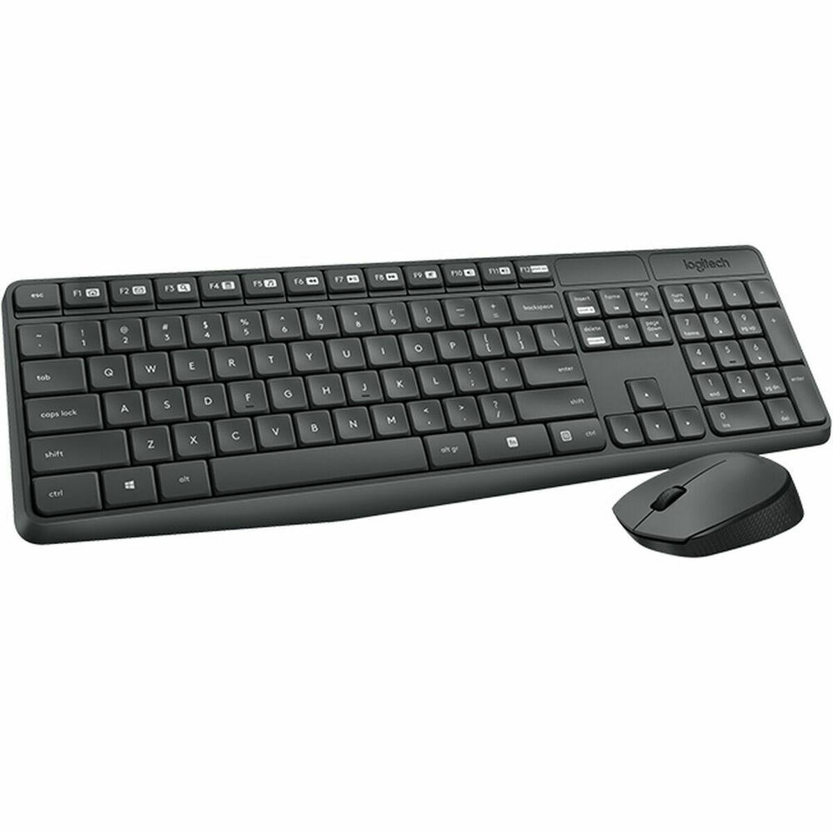 Tastatur og trådløs mus Logitech 920-007917 Grå
