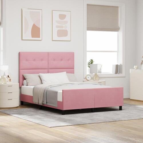 Seng Ramme Pink 160x200 cm Fløjl
