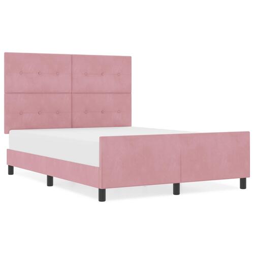 Seng Ramme Pink 160x200 cm Fløjl