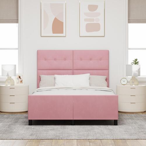 Seng Ramme Pink 160x200 cm Fløjl