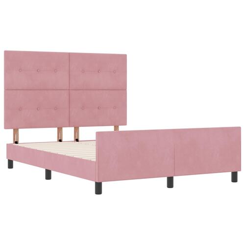 Seng Ramme Pink 160x200 cm Fløjl