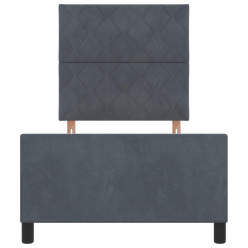 Seng Ramme Mørkegrå 100x200 cm Velour