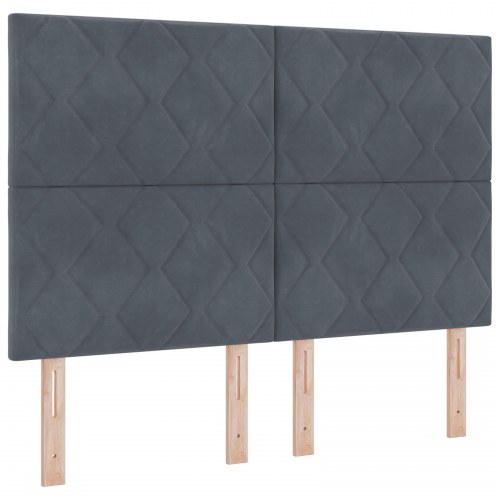 Mørkegrå Velour Sengebase 140x190 cm