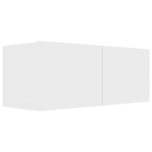 Tv-bord 80x30x30 cm konstrueret træ hvid (OUTLET A)