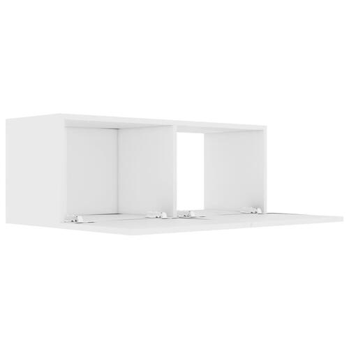 Tv-bord 80x30x30 cm konstrueret træ hvid (OUTLET A)
