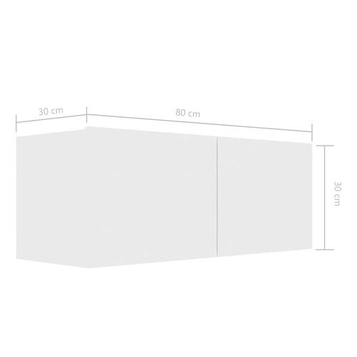 Tv-bord 80x30x30 cm konstrueret træ hvid (OUTLET A)