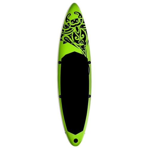 Oppusteligt paddleboardsæt 305x76x15 cm grøn