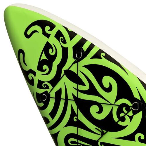 Oppusteligt paddleboardsæt 305x76x15 cm grøn